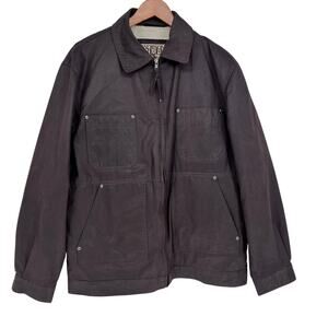 Madison Creek Chore‎ CC Twill Coat Jacket Med 2nd Amendment Lining Suede Collar
